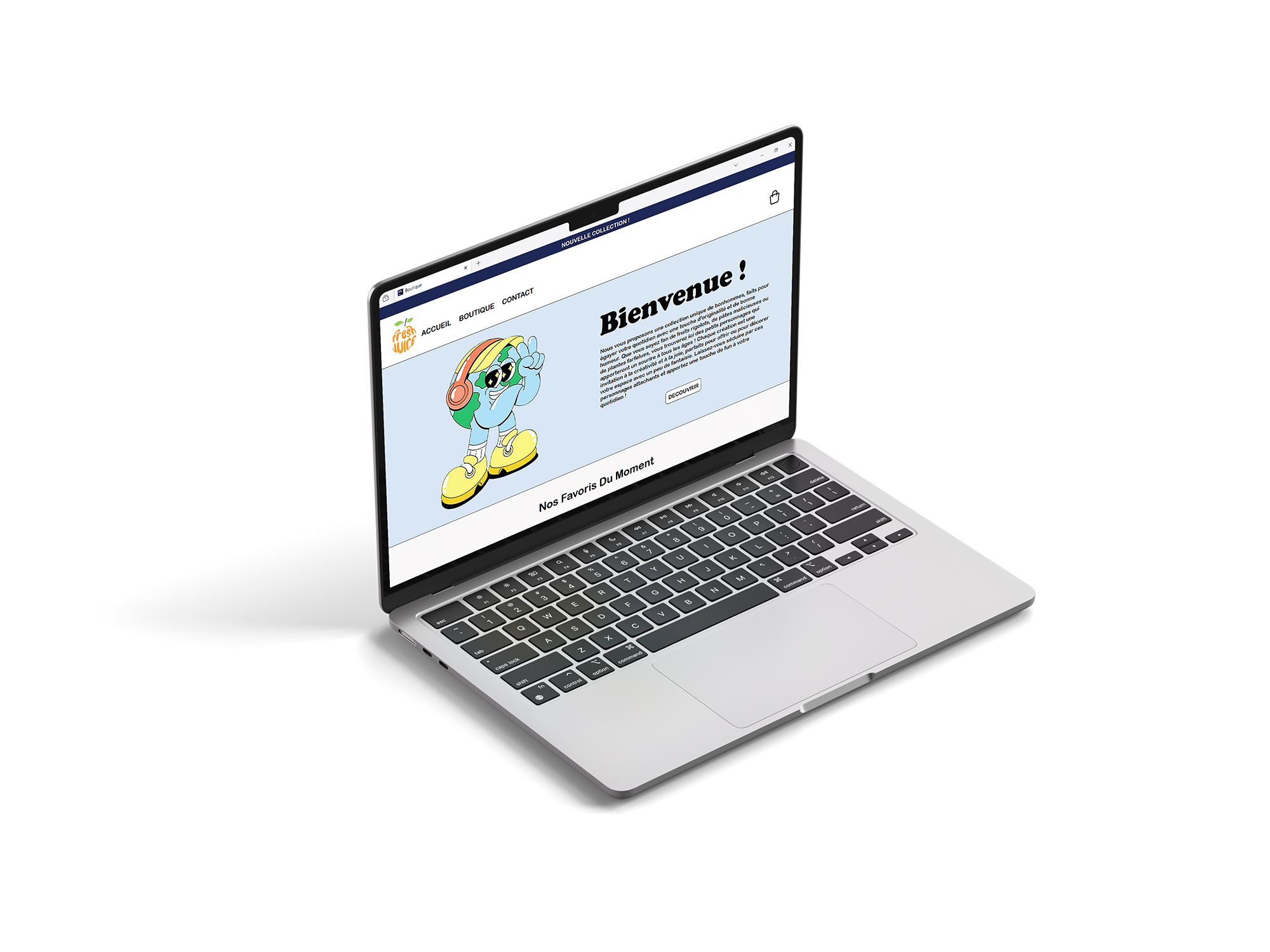 page d'accueil du site e-commerce d'illustration