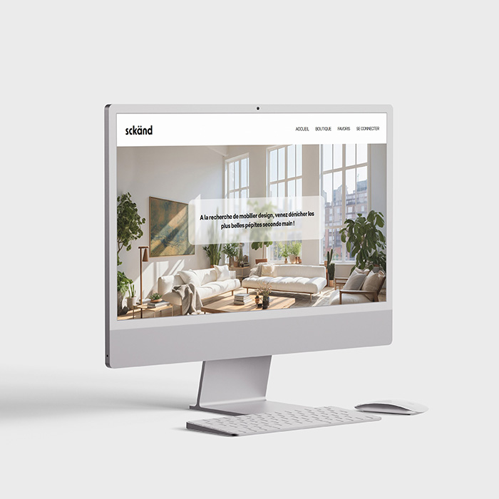 mockup de la page d'accueil du site web Sckänd