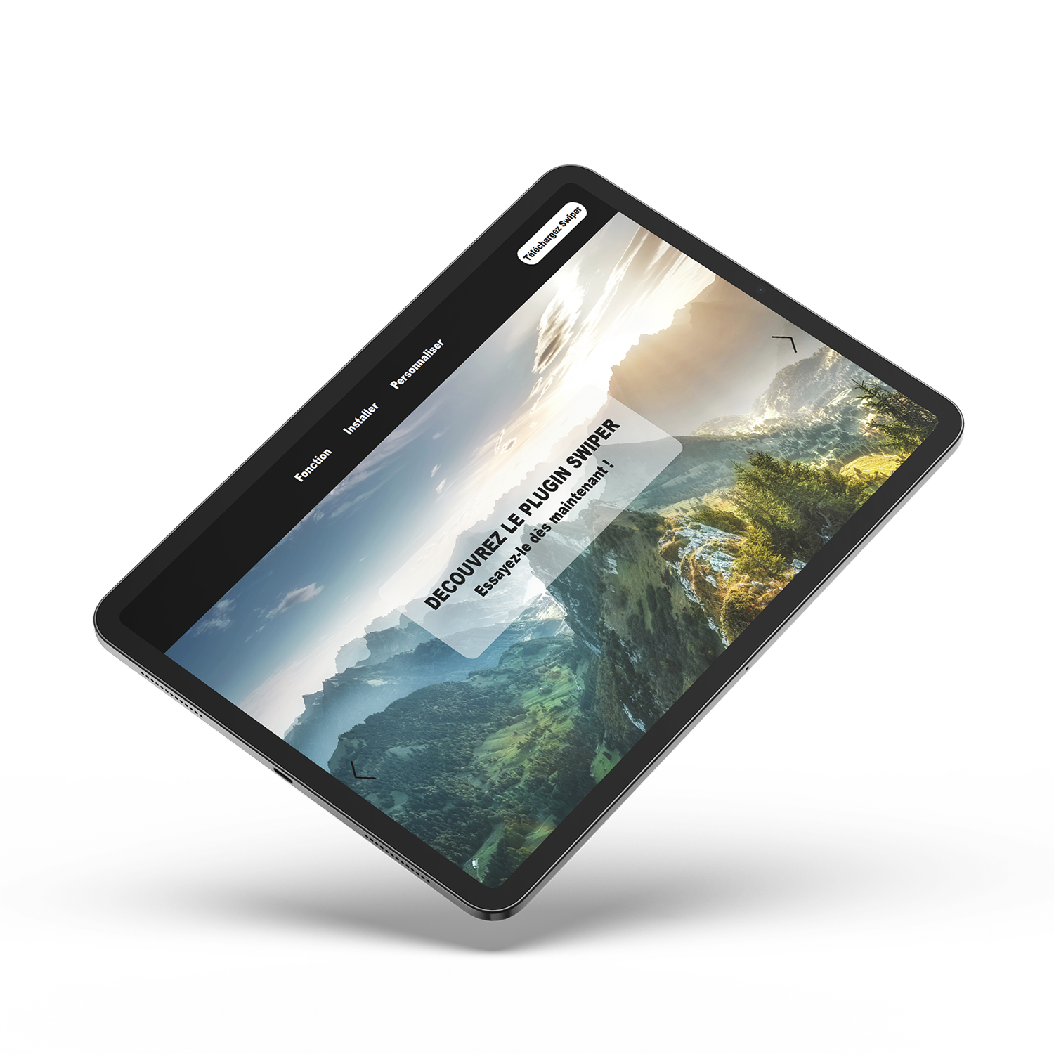 Tablette avec le site web