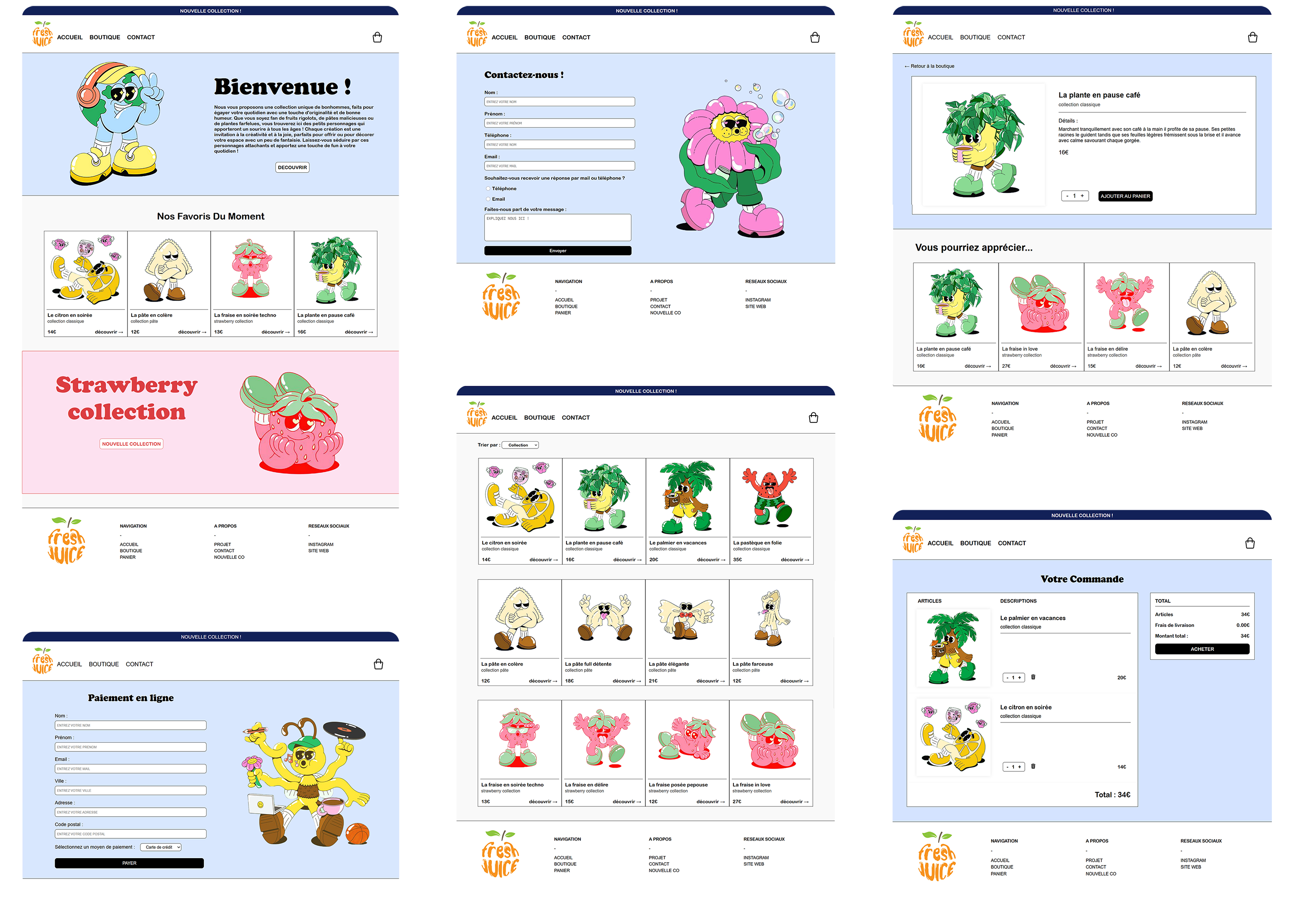 resultat du site e-commerce d'illustration