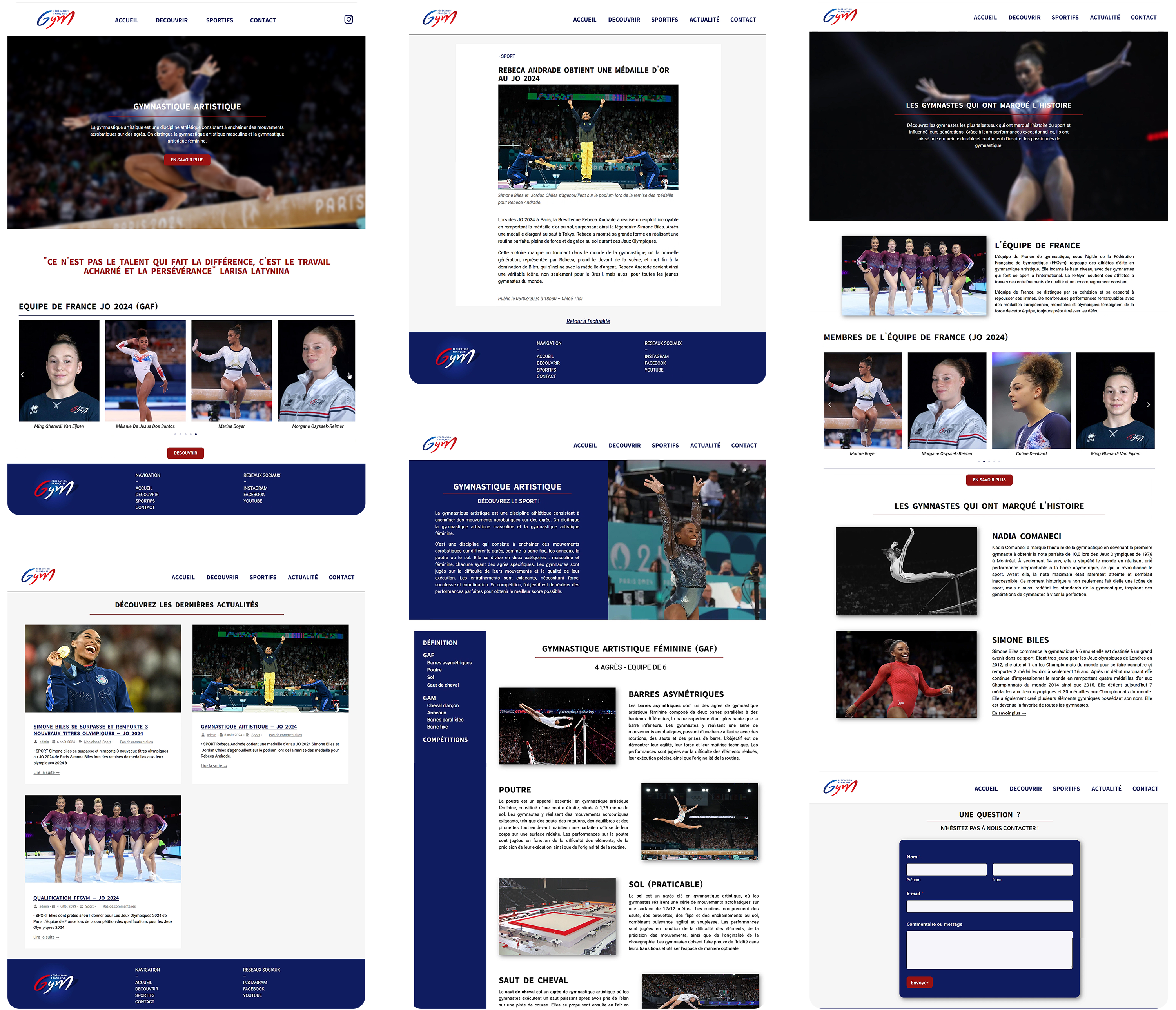 Résultat du site sur la gymnastique